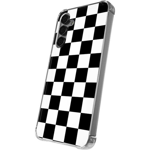 Black and White Checkered Galaxy S24 Plus Clear Case